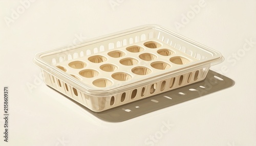 Plastic seedling tray with soil and young plants.