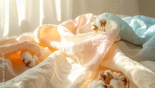 Two small puppies sleeping under white blanket.