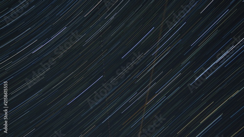 Star trails across night sky in Loznica Serbia long exposure
