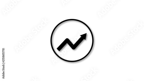 Minimalist growth arrow icon in a circle isolated on an alpha channel. Flat design upward momentum symbol for business success and financial profit element. Rising stock market trend performance.