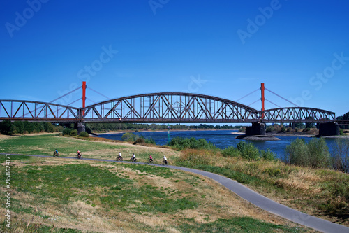 Cyclists by the Rhine
