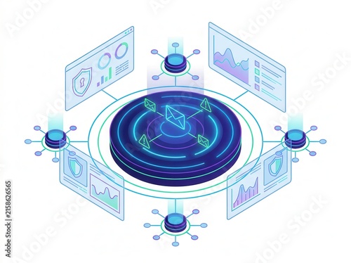 Email security: behavioral anomaly detection engine, isolated on white background 