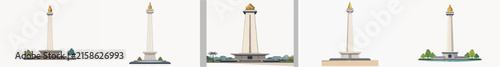  Monas Vector Flat Design White Background