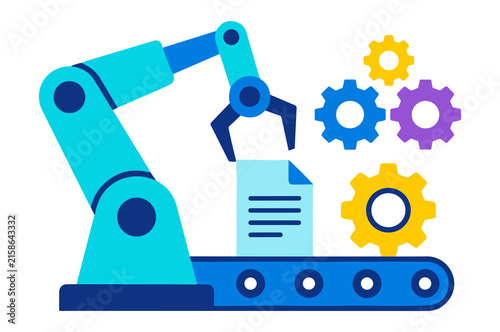 Robotic Arm Automating Document Processing on Conveyor Belt