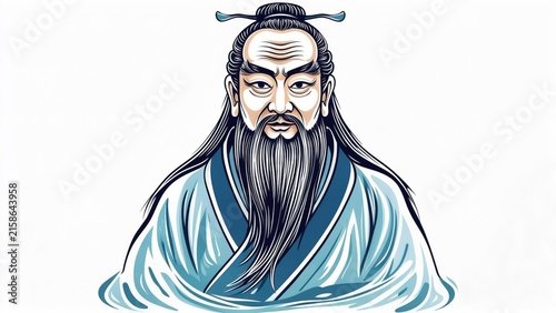 illustration of confucius vector art.art work
