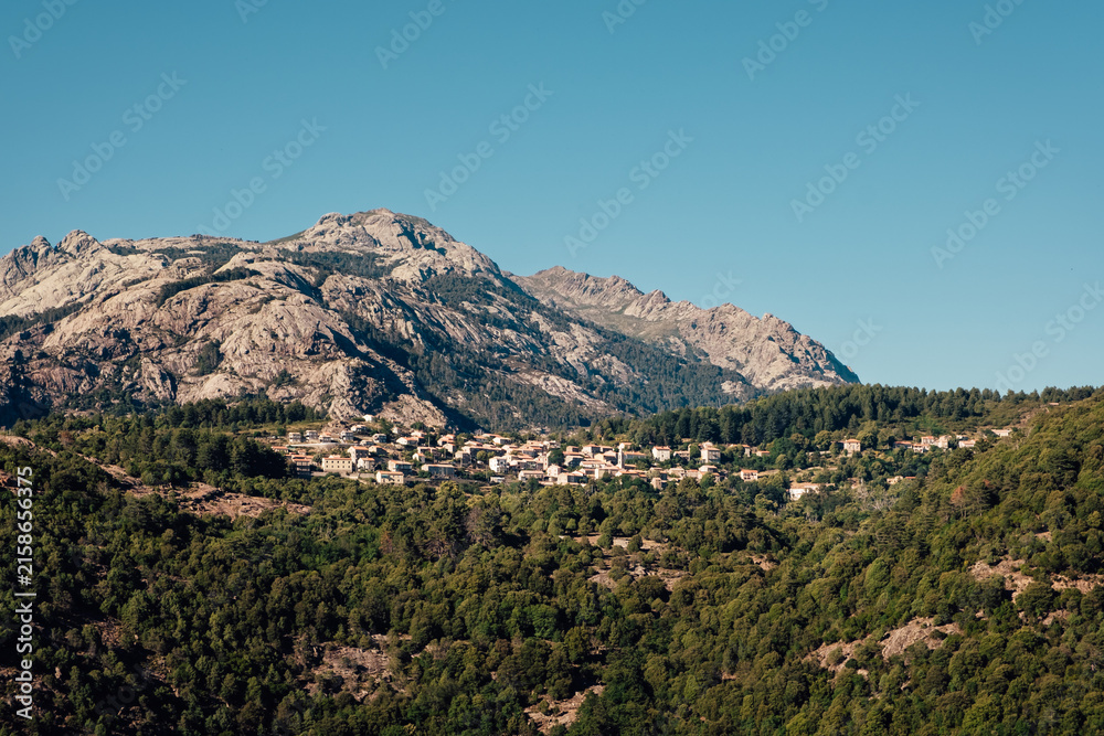 Fototapeta premium The charming village of Evisa in the mountains of Corsica