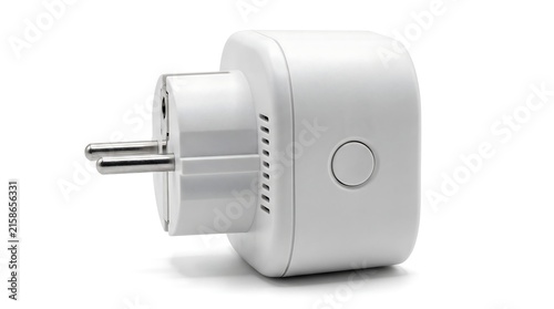 White smart plug adapter for home automation.
