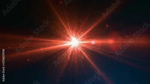 Red Star Explosion with Radiating Particles 4K
