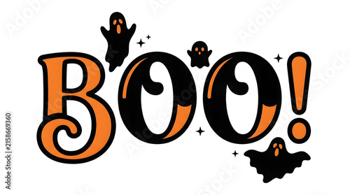 Foto A playful and spooky halloween typography design featuring the word 'boo ' with