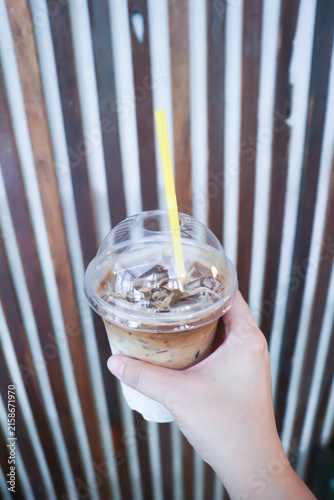 iced coffee , iced latte coffee or iced macha coffee