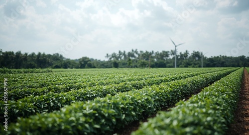 Role play investor stands quiet field investing renewable projects nurturing stable green returns - Empty space frames investor picking green assets projecting future gains quiet concept visual.