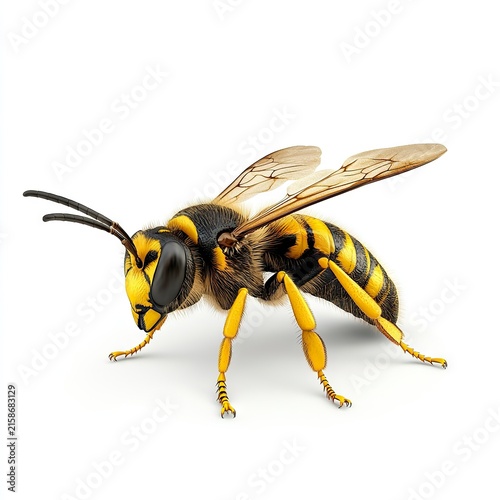 Photo of Colorful Hornet bee Isolated on white background