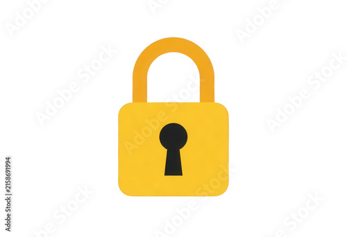 Yellow Padlock Icon Transparent Background