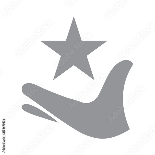 Hand Holding Star Icon Representing Success, Rating, Achievement, and Quality Service Concept