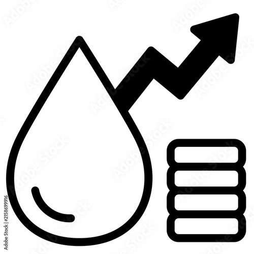  price surge Icon, Solid style icon vector illustration, Suitable for website, mobile app, print, presentation, infographic and any other project.