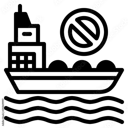  oil import problem Icon, Solid style icon vector illustration, Suitable for website, mobile app, print, presentation, infographic and any other project.