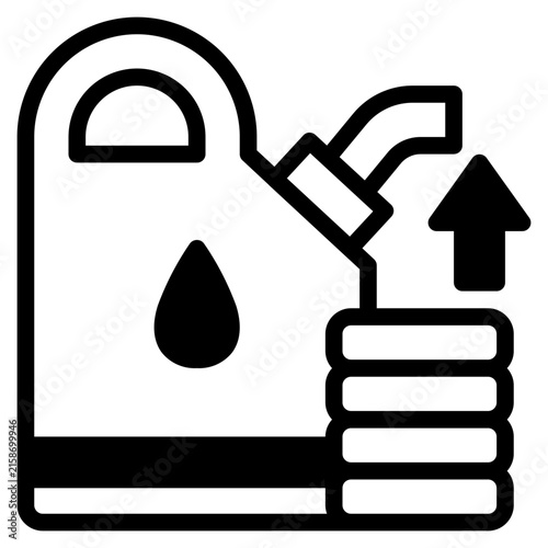  Fuel Shortage Icon, Solid style icon vector illustration, Suitable for website, mobile app, print, presentation, infographic and any other project.