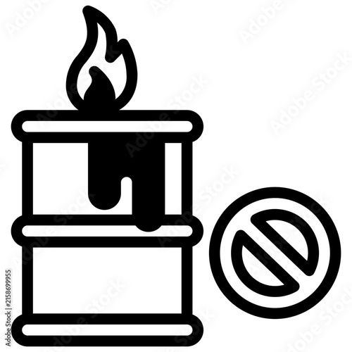  oil embargo Icon, Solid style icon vector illustration, Suitable for website, mobile app, print, presentation, infographic and any other project.