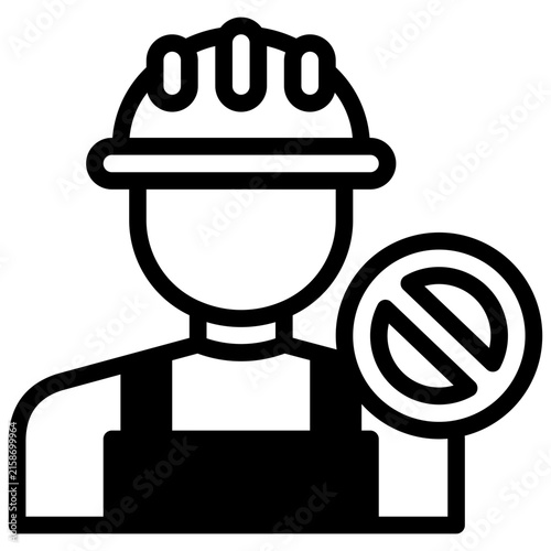  Oil Worker Icon, Solid style icon vector illustration, Suitable for website, mobile app, print, presentation, infographic and any other project.