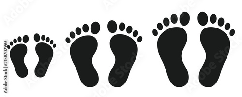 Foto : Human Footprints Vector Set Family Baby Child Adult Foot Print Silhouette