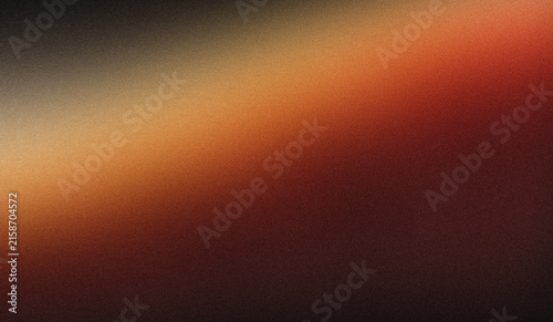 Dark Atmospheric Grainy Gradient Background Featuring Diagonal Light Streak in Terracotta Orange, Warm Amber, Sand Gold, and Pitch Black Palette with Heavy Noise Texture
