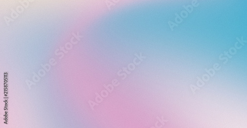 Abstract Grainy Gradient Background Featuring Soft Curved Wave Transition in Sky Blue, Lavender Purple, Pastel Pink, and Pale Cream Accent with Heavy Noise Texture