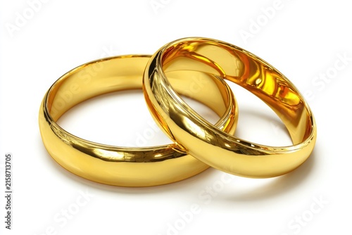 Two gold wedding rings