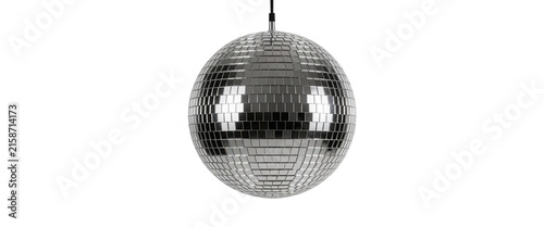 Silver Disco Ball Hanging Transparent Background