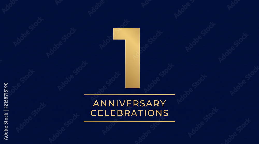 Fototapeta premium Minimalist number one icon design