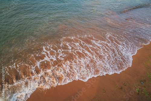 The natural beauty of reefs, beaches, and waves along the coast of Qingdao, China