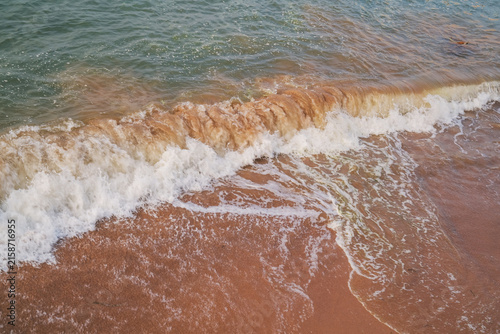 The natural beauty of reefs, beaches, and waves along the coast of Qingdao, China