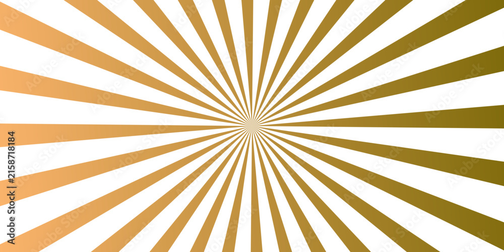 Fototapeta premium Golden radiating sunburst lines create a vibrant, abstract background with a gradient transition from warm yellow to olive green, suggesting energy and a focal point.