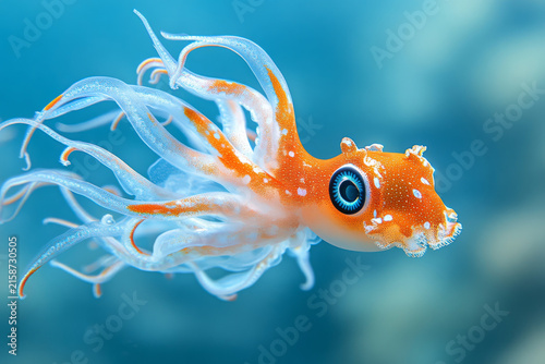 Obraz na płótnie selective focus elegant squid motion captured in soft directional light