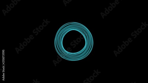Glowing Cyan Ring Abstract Motion Graphic background