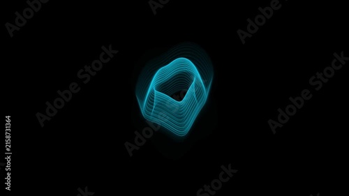 Glowing Cyan Abstract Heart-like Shape blue