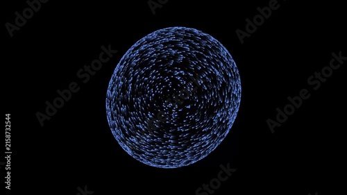 Swirling Blue Particles Forming an Oval Shape abstract