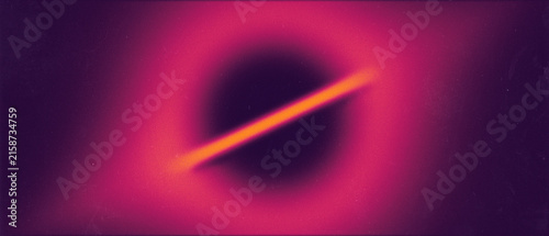 Obraz na płótnie Vibrant Magenta and Orange Black Hole with Glowing Accretion Disk Sci-Fi Graphic