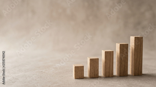 Wooden Staircase Concept Representing Business Growth