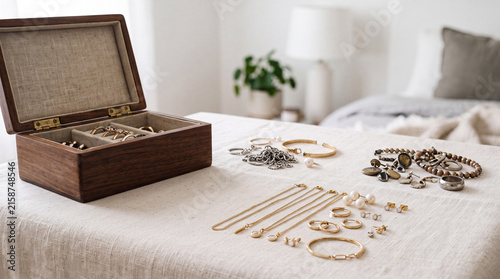 Personal jewelry being sorted and organized during a decluttering session