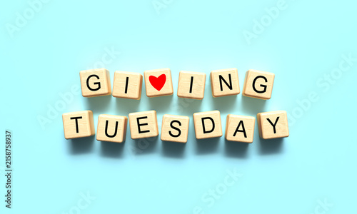 giving tuesday love hart red pink orange color cube block wooden square charity donation campaign support help giving tuesday volunteen event december month christmas happy new year tuesday giving 