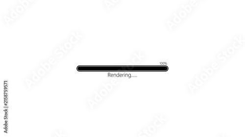Animated Rendering Progress Bar Screen with Percentage Counter Motion Graphic