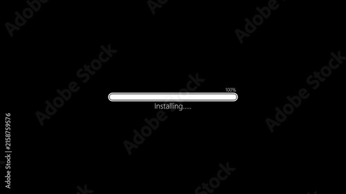 Animated Software Installing Progress Bar Screen with Percentage Counter Motion Graphic
