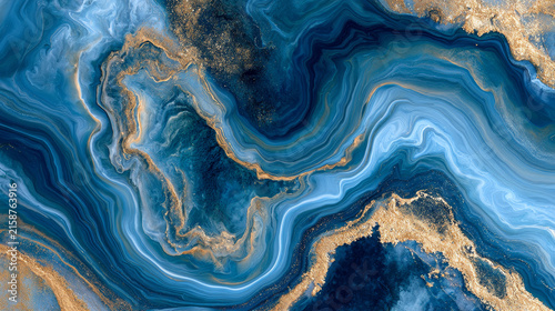 Obraz na płótnie Luxury Blue Marble Background with Gold Glitter and Geode Texture