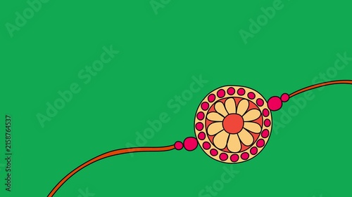 Hand Drawn Detailed Round Flower Rakhi 2D Green Screen Animated Festival Overlay