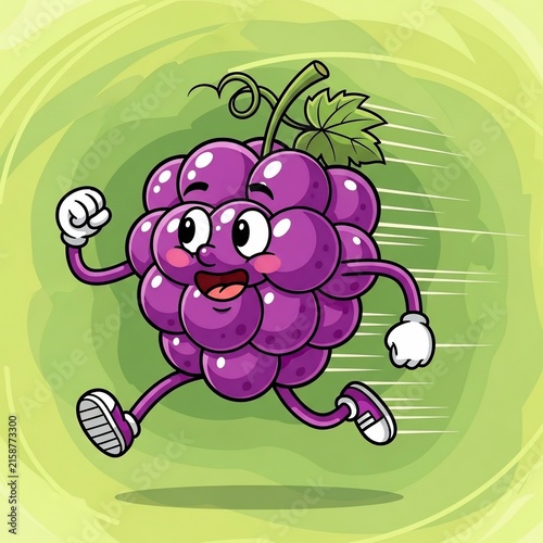 Juicy Sprint: A Cartoon Berry's Energetic Dash