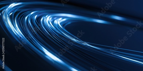 Flowing Blue Luminous Strands Creating a Futuristic Digital Connectivity Background
