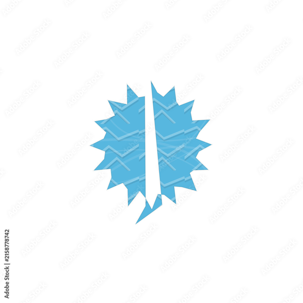 Obraz premium Cracked Ice Snowflake Abstract Shape Flat Illustration