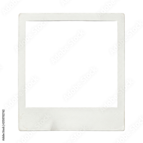 Empty vintage polaroid photo frame isolated on white background