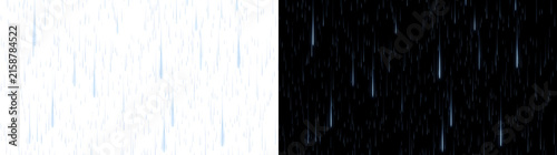 Fotografie Falling rain light streaks descending vertically through darkness like a digital