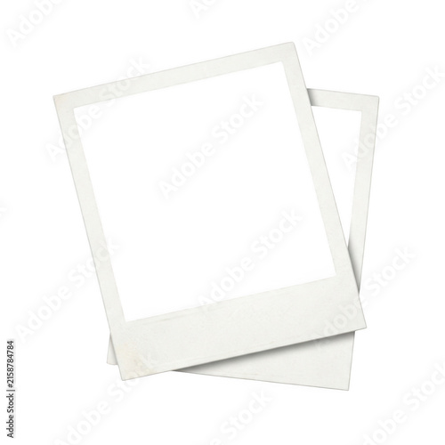 Two blank instant photo frames stacked together